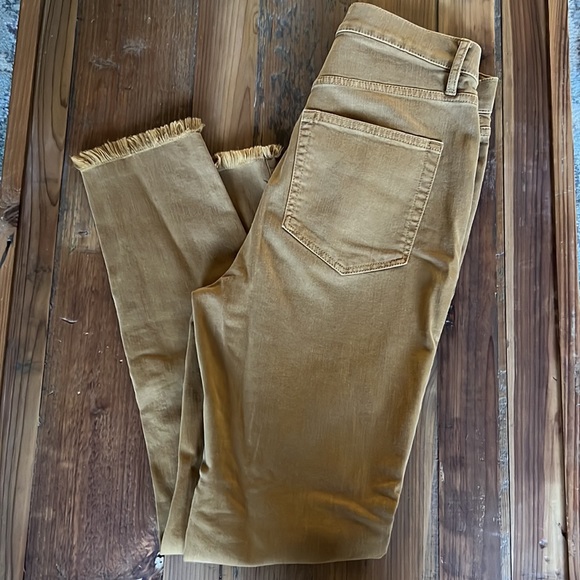 Ann Taylor Loft Rustic Light Brown High Waist Skinny Frayed Crop Jeans. Size 26 - Picture 7 of 8